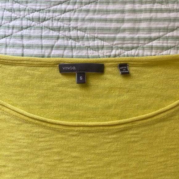 Vince Womens Small Yellow Ballet Neck Sweater Top - Picture 2 of 5